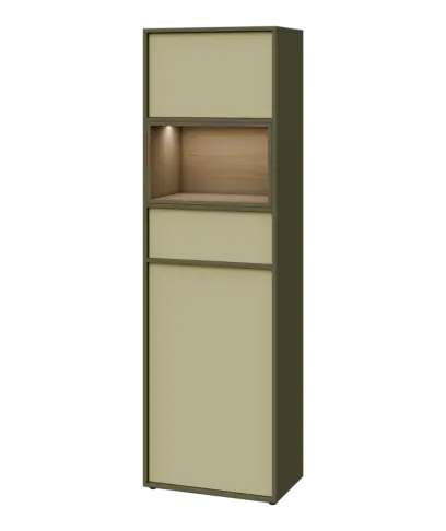 ERY V641 L kancelářská skříň, 1-dveřová/zásuvka/nika/výklop, 2000x600x400, levá, zelená